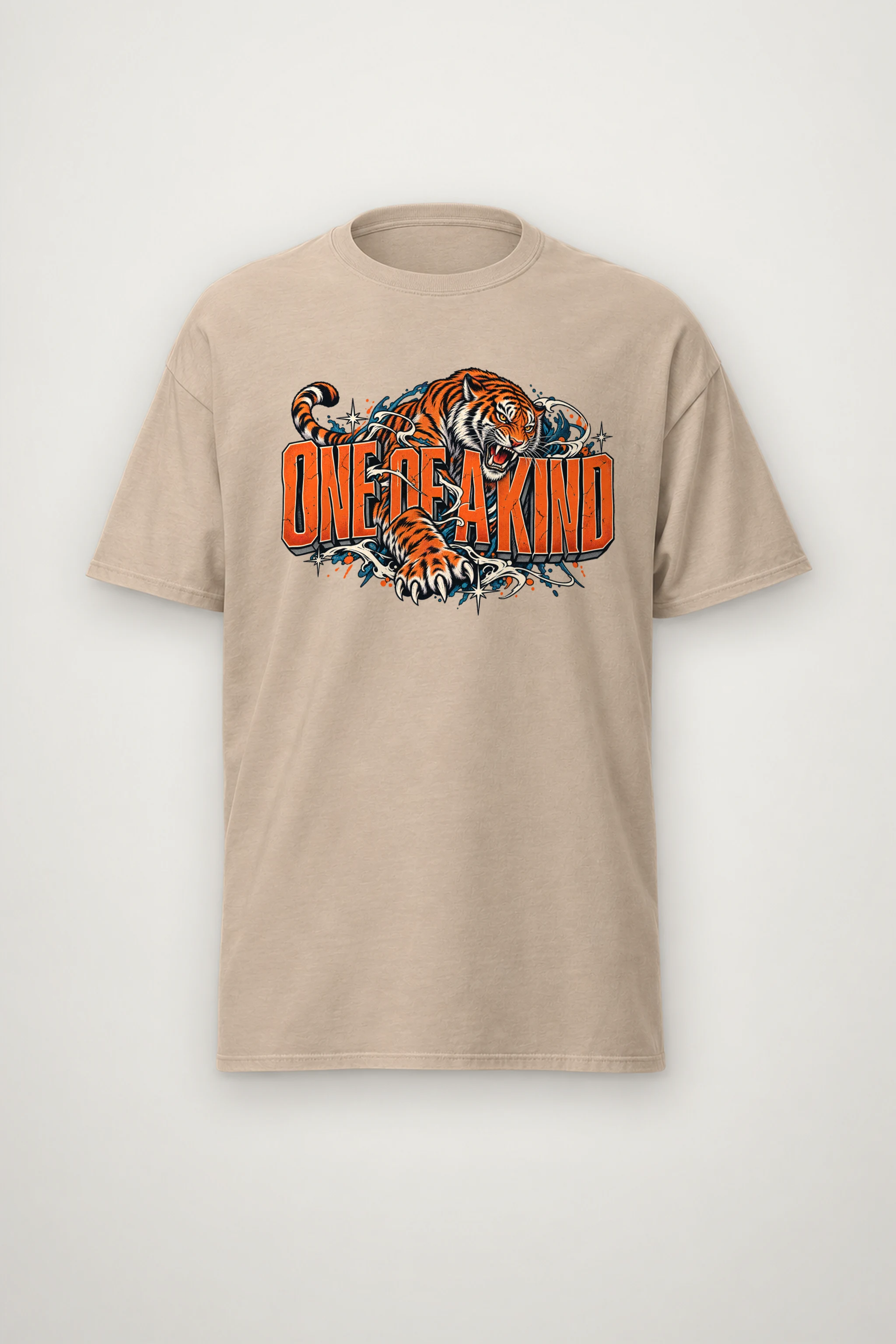 "Roaring Tiger Script" Heavyweight Unisex Crewneck T-shirt