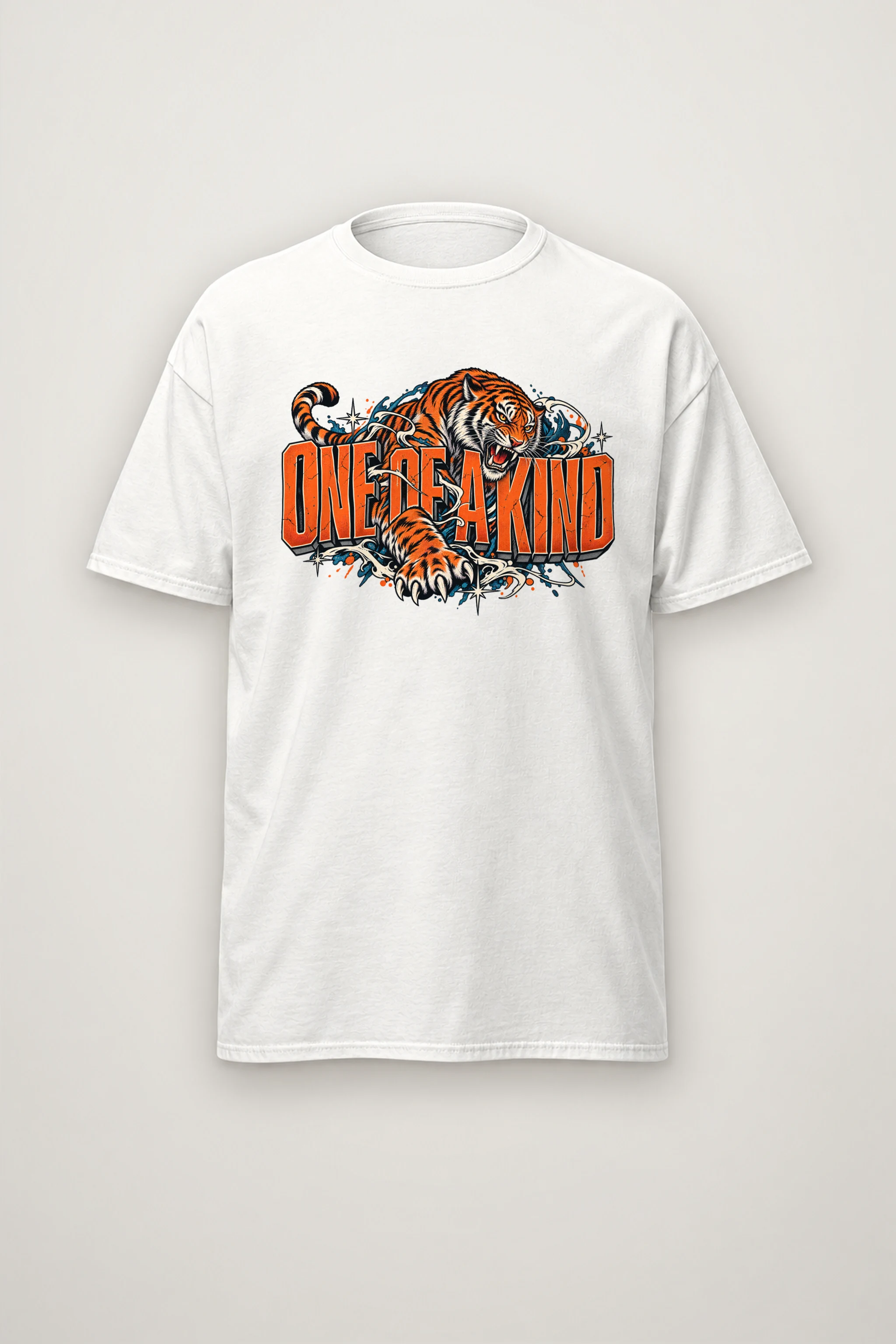 "Roaring Tiger Script" Heavyweight Unisex Crewneck T-shirt