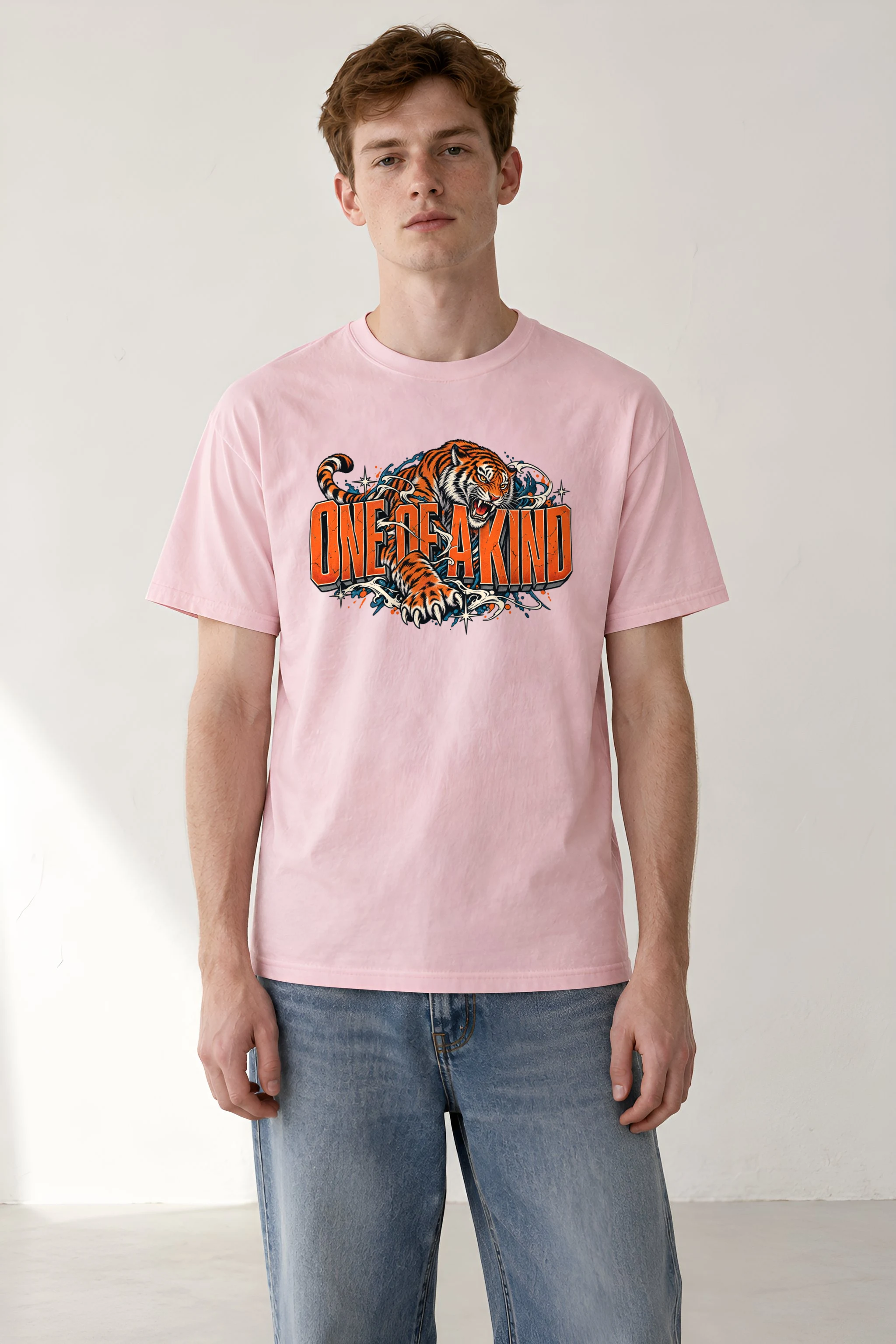 "Roaring Tiger Script" Heavyweight Unisex Crewneck T-shirt