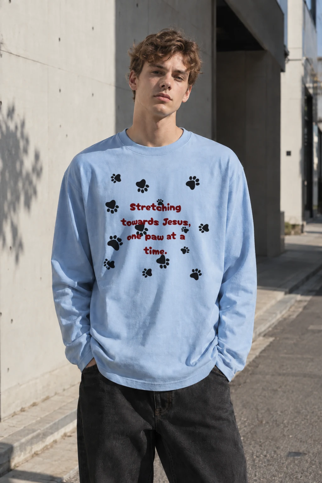 "One Paw At A Time" Unisex Longsleeve T-shirt | Gildan 2400