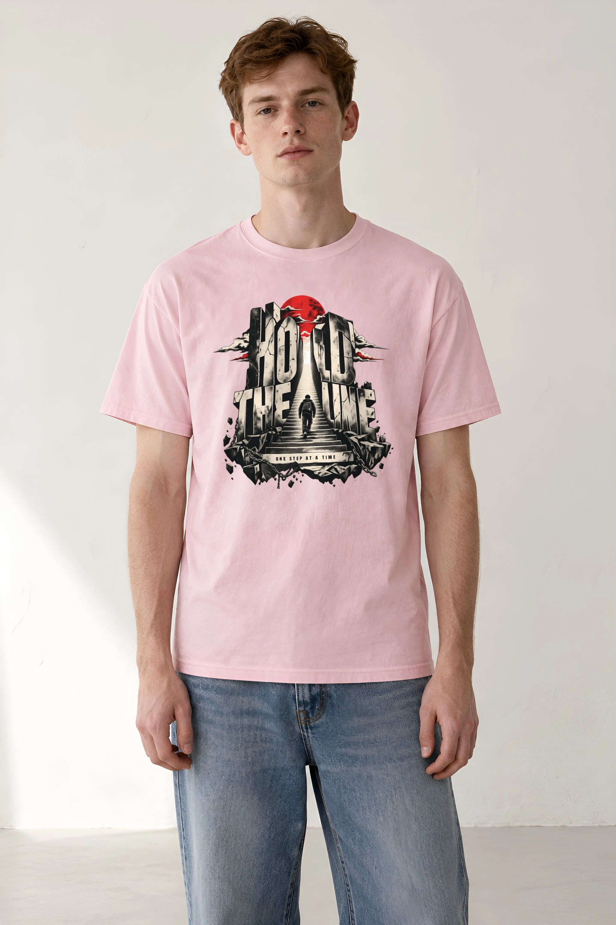"One Step At A Time" Heavyweight Unisex Crewneck T-shirt