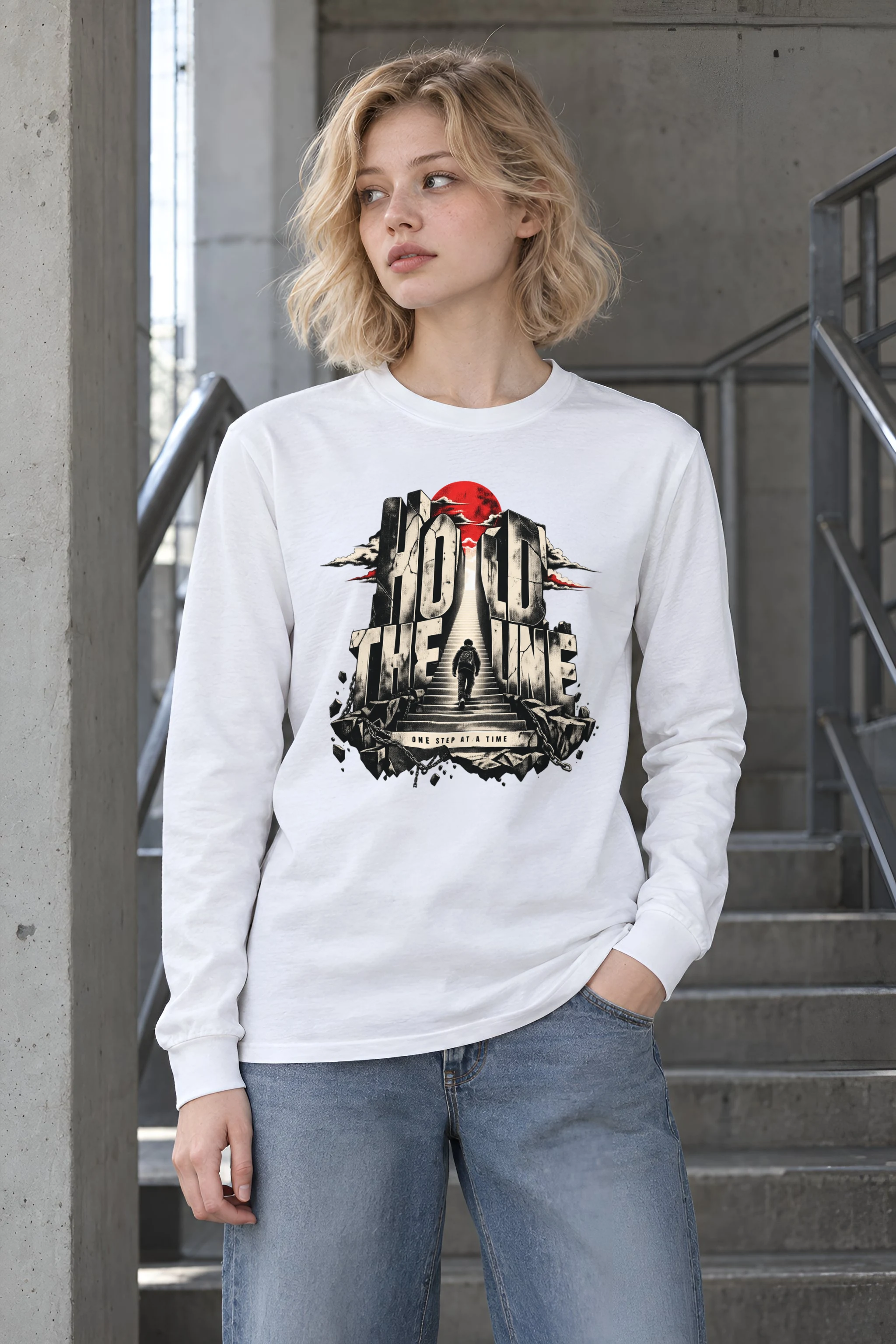 "One Step At A Time" Unisex Longsleeve T-shirt
