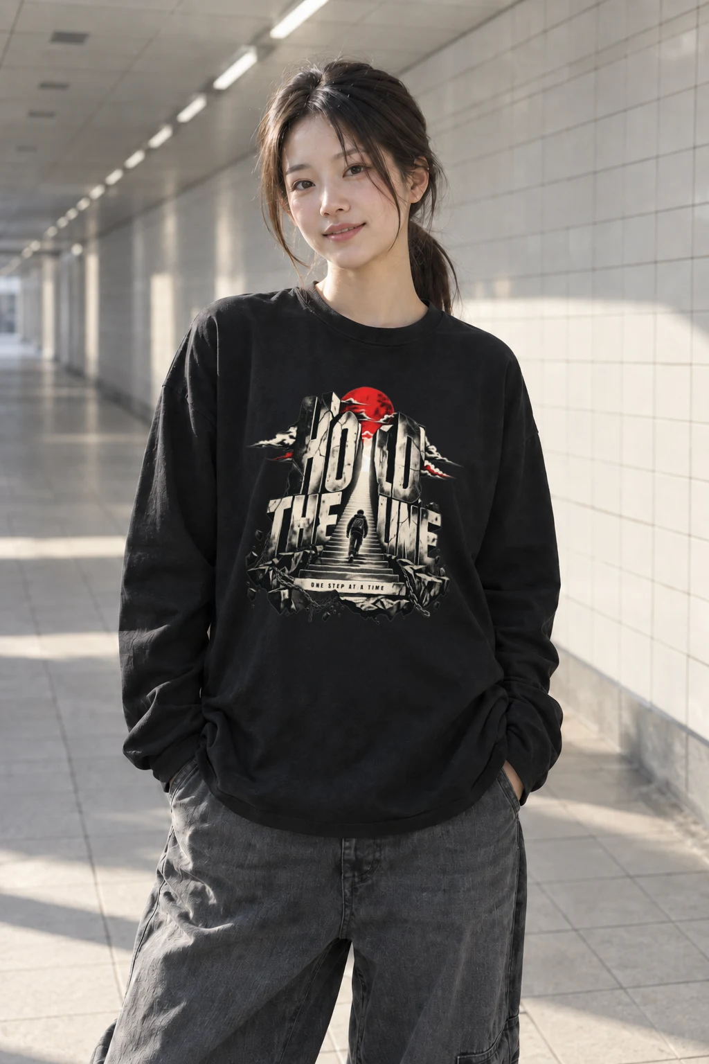 "One Step At A Time" Unisex Longsleeve T-shirt | Gildan 2400