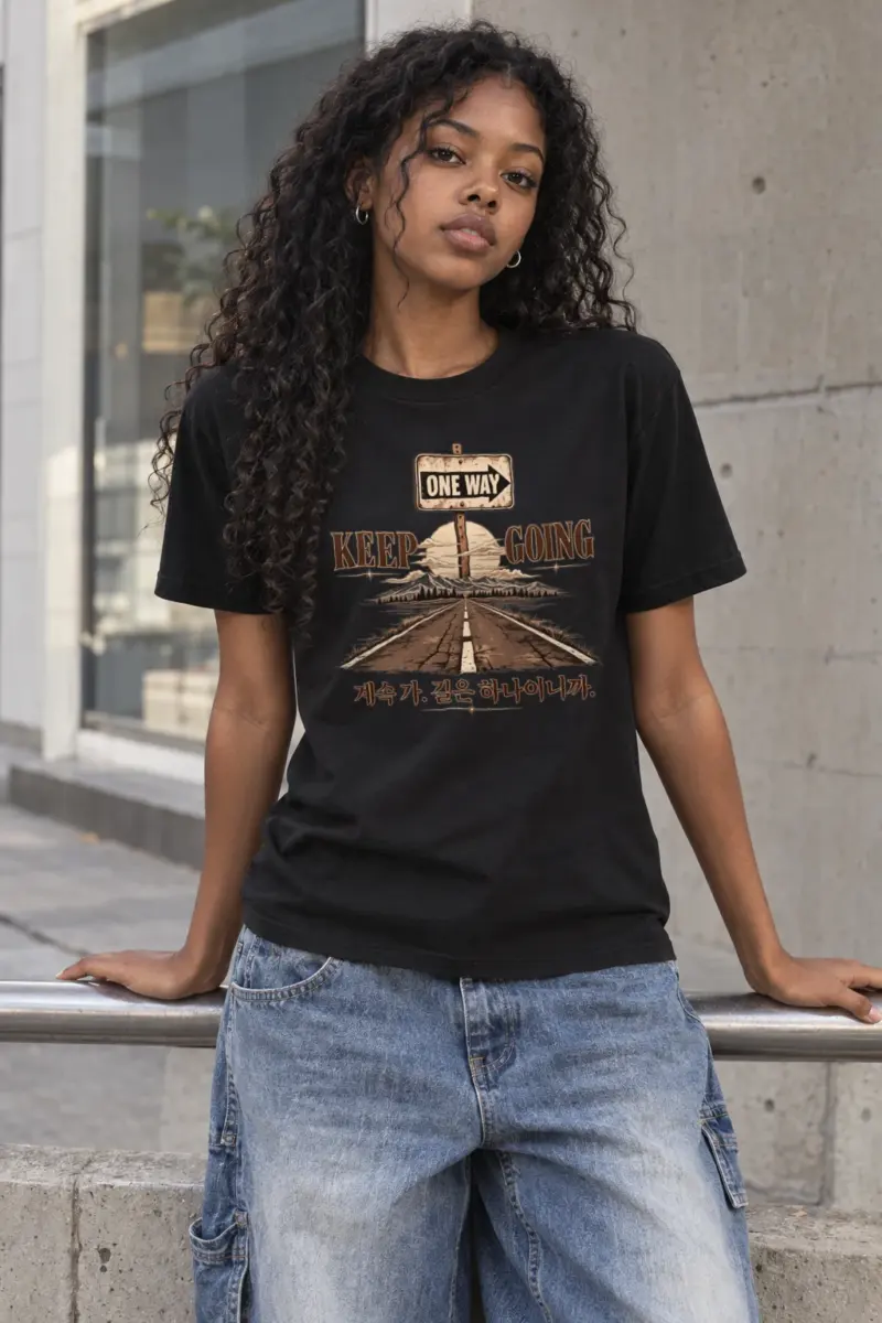 "One Way Horizon" Heavyweight Unisex Crewneck T-shirt