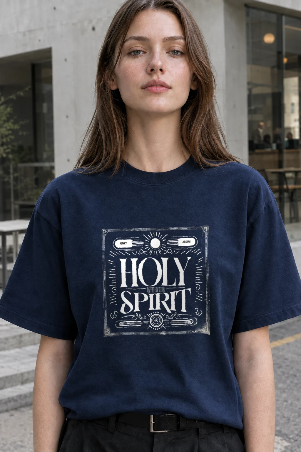 "Only Jesus" Heavyweight Unisex Crewneck T-shirt | Gildan 5000