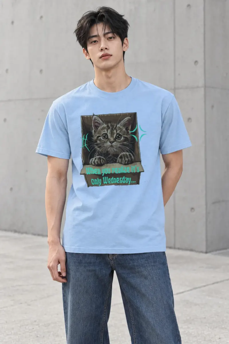 "Only Wednesday" Heavyweight Unisex Crewneck T-shirt | Gildan 5000