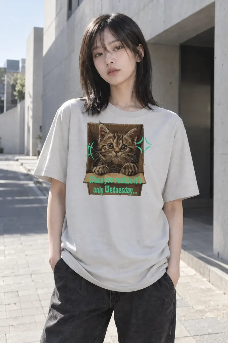 "Only Wednesday" Heavyweight Unisex Crewneck T-shirt | Gildan 5000