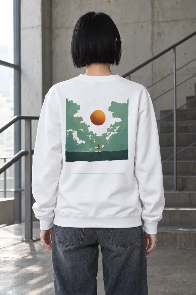 "Orange Balloon Drift" Heavy Blend Unisex Crewneck Sweatshirt | Gildan 18000