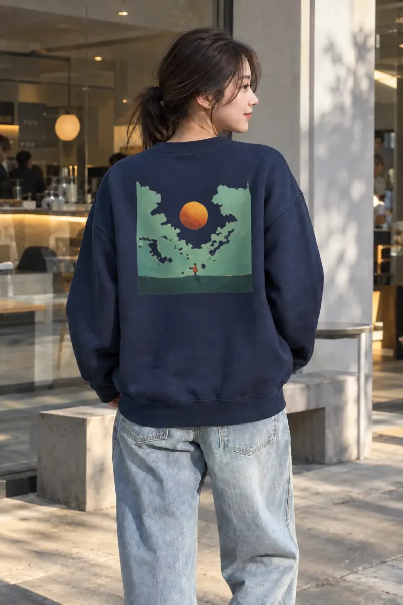 "Orange Balloon Drift" Heavy Blend Unisex Crewneck Sweatshirt | Gildan 18000