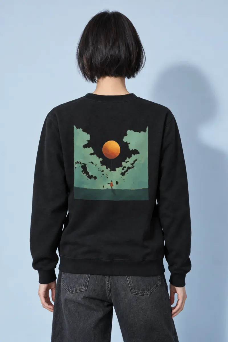 "Orange Balloon Drift" Heavy Blend Unisex Crewneck Sweatshirt