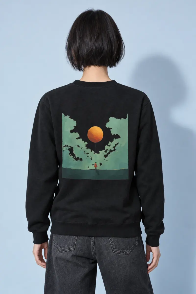 "Orange Balloon Drift" Heavy Blend Unisex Crewneck Sweatshirt