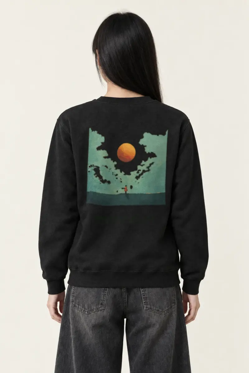 "Orange Balloon Drift" Heavy Blend Unisex Crewneck Sweatshirt