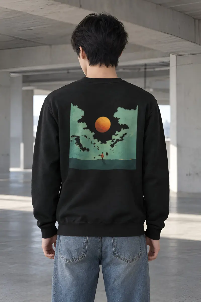 "Orange Balloon Drift" Heavy Blend Unisex Crewneck Sweatshirt