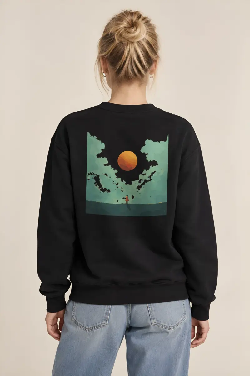 "Orange Balloon Drift" Heavy Blend Unisex Crewneck Sweatshirt