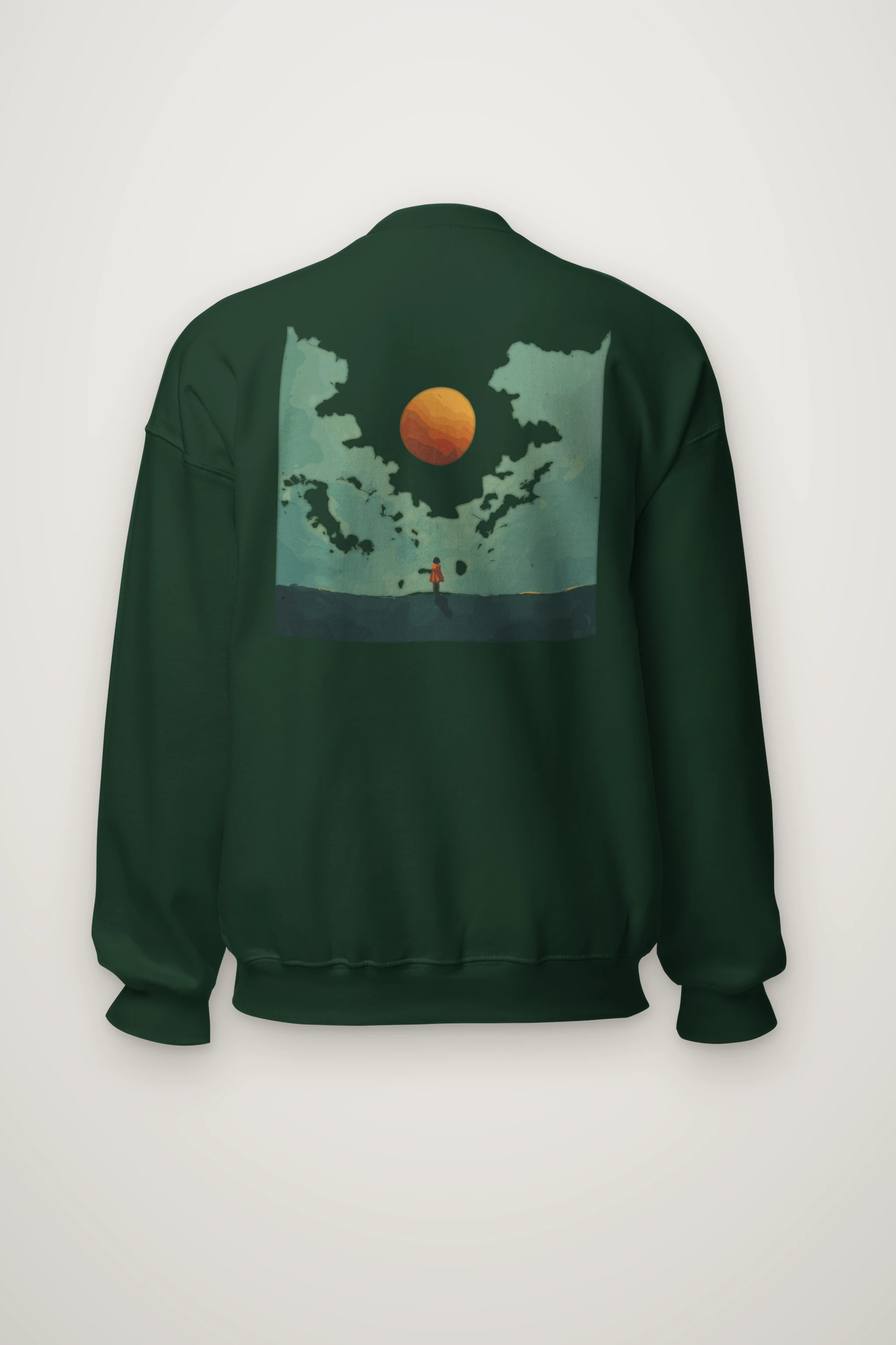 "Orange Balloon Drift" Heavy Blend Unisex Crewneck Sweatshirt