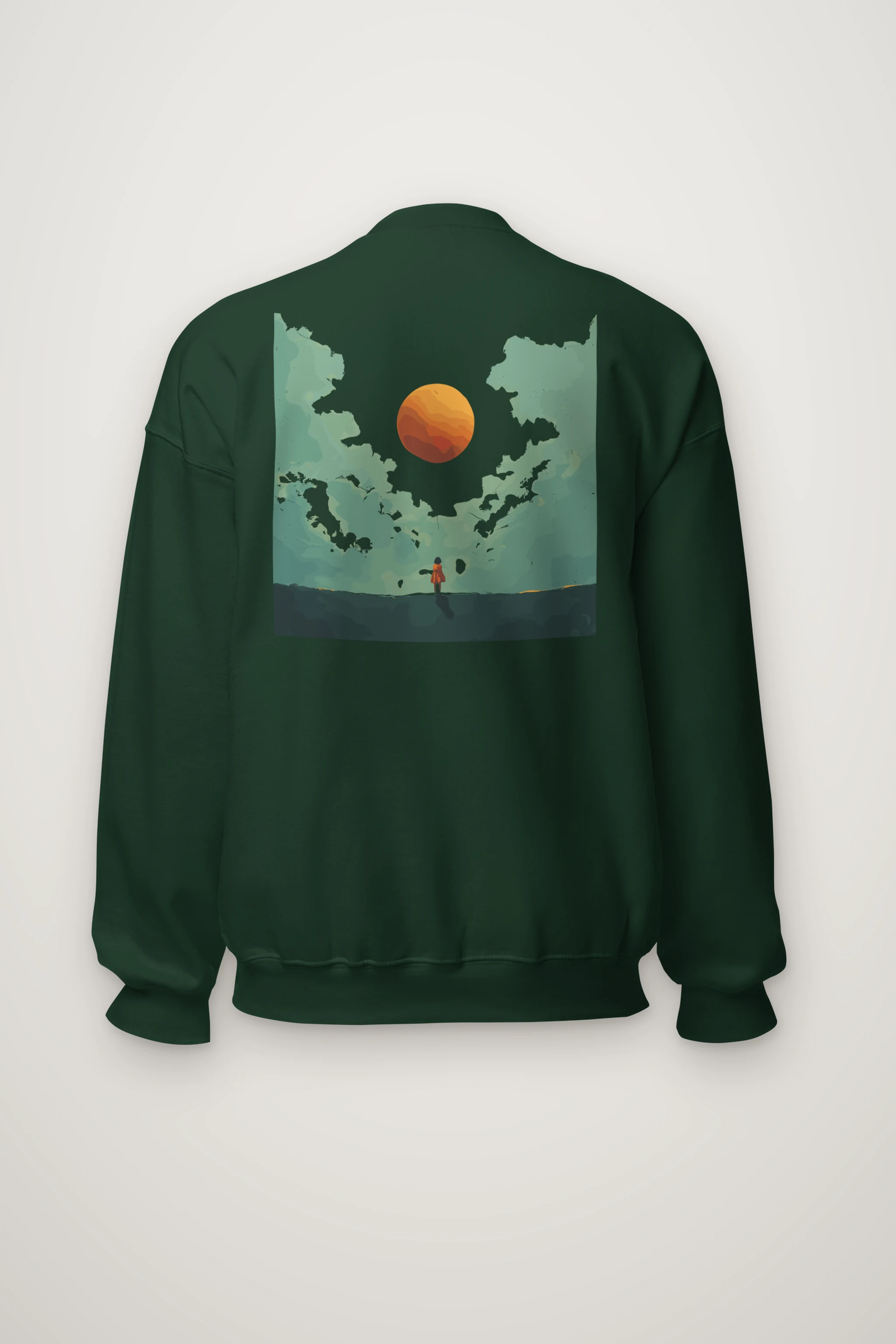 "Orange Balloon Drift" Heavy Blend Unisex Crewneck Sweatshirt