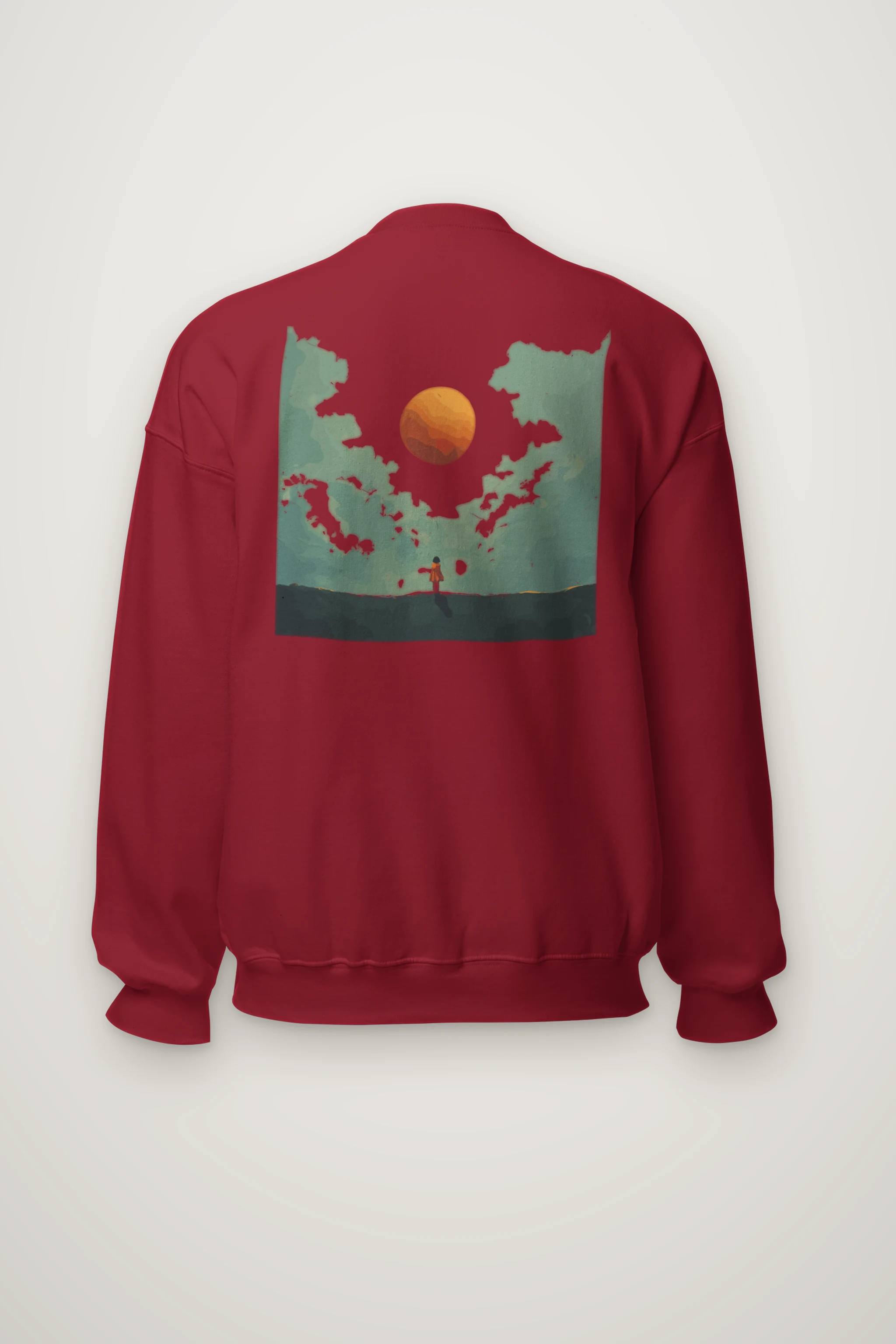 "Orange Balloon Drift" Heavy Blend Unisex Crewneck Sweatshirt