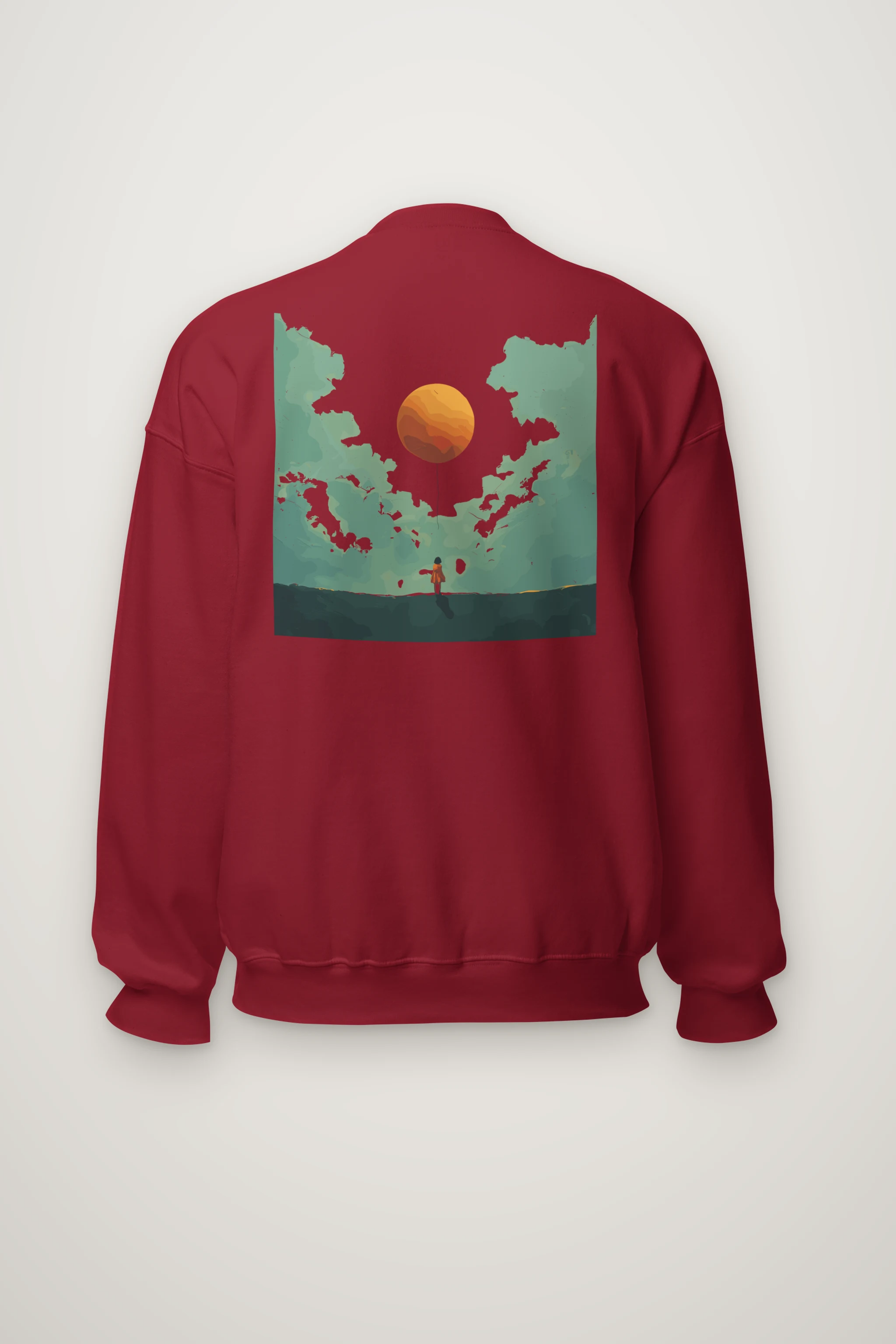 "Orange Balloon Drift" Heavy Blend Unisex Crewneck Sweatshirt