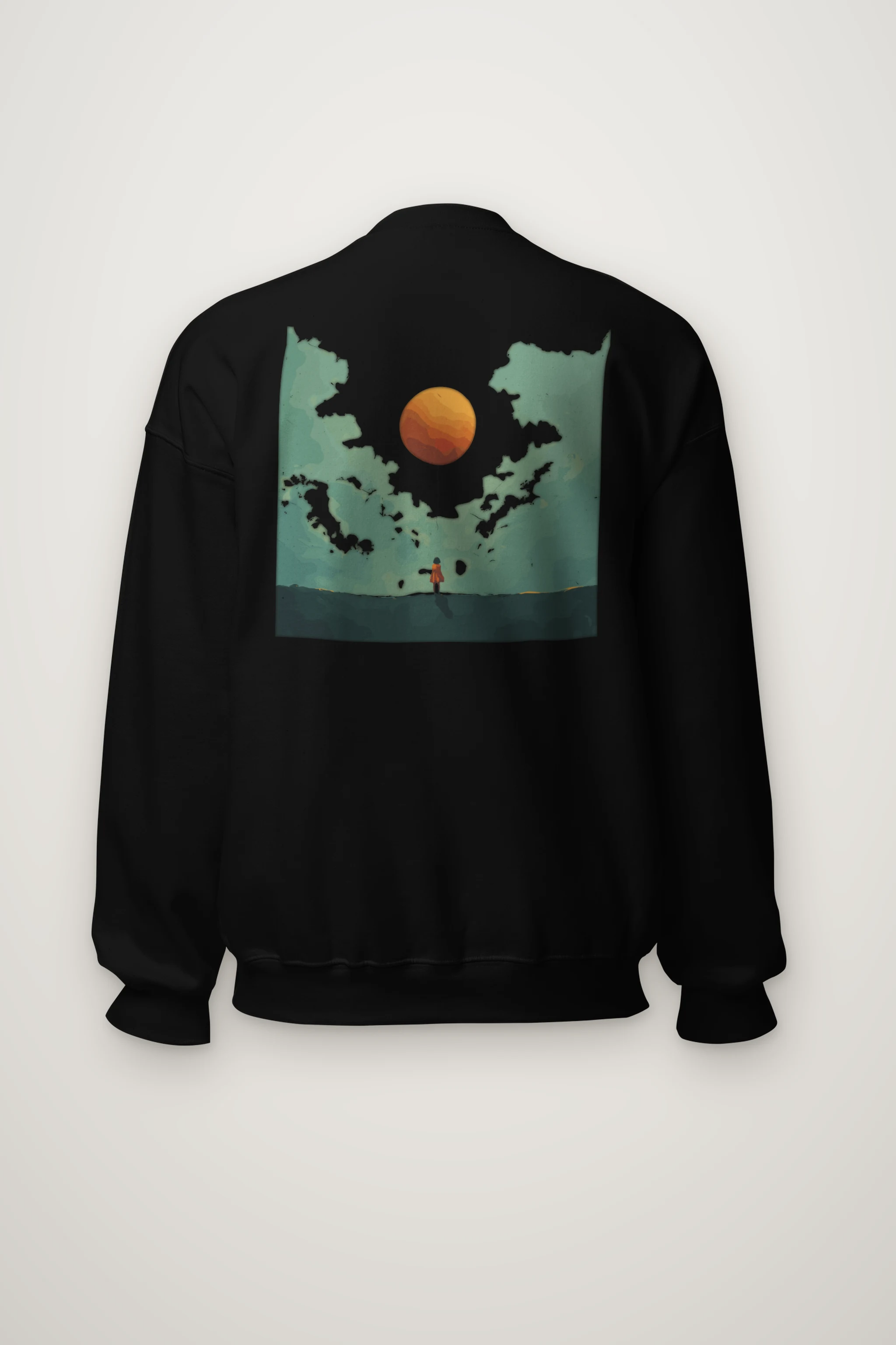 "Orange Balloon Drift" Heavy Blend Unisex Crewneck Sweatshirt