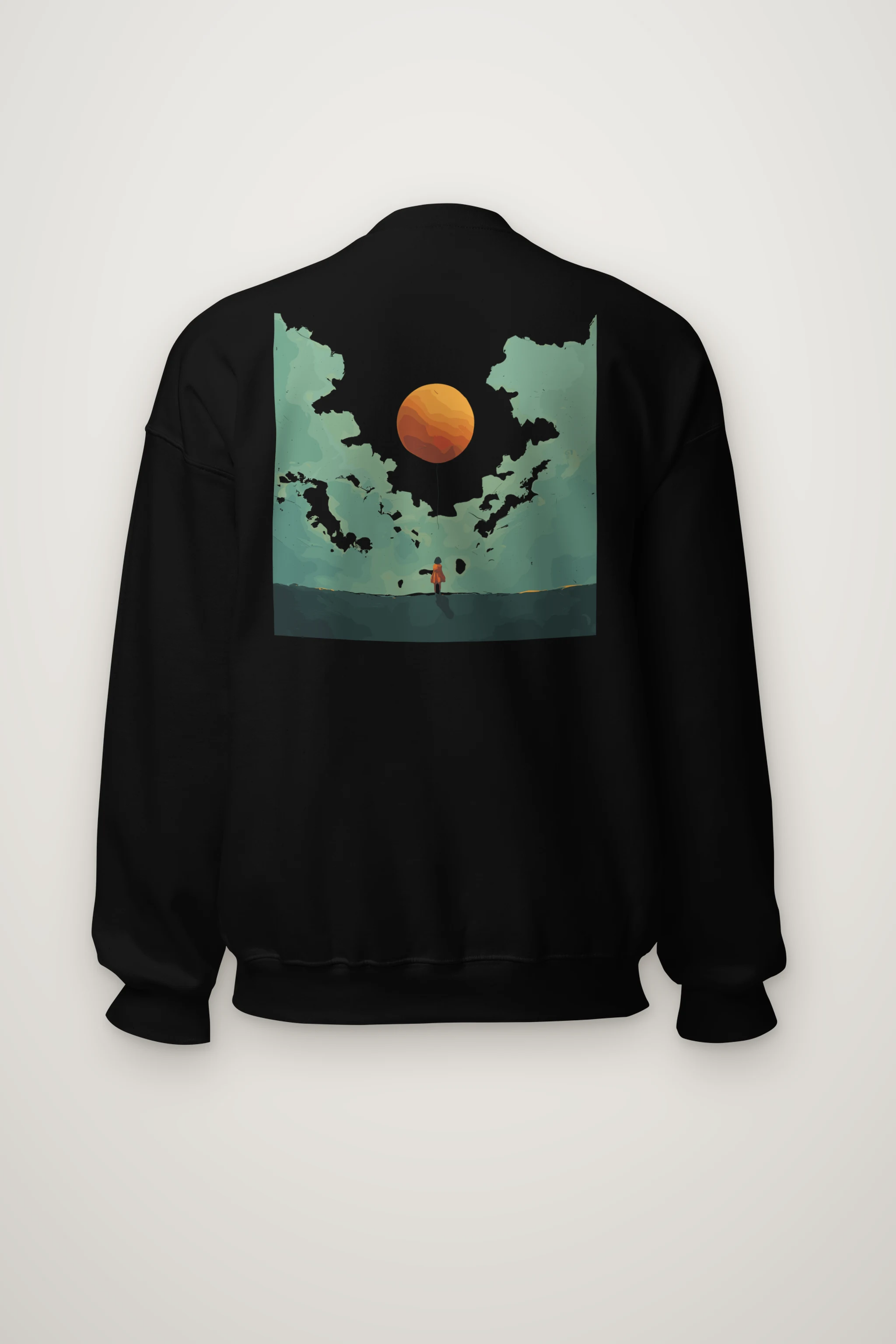 "Orange Balloon Drift" Heavy Blend Unisex Crewneck Sweatshirt