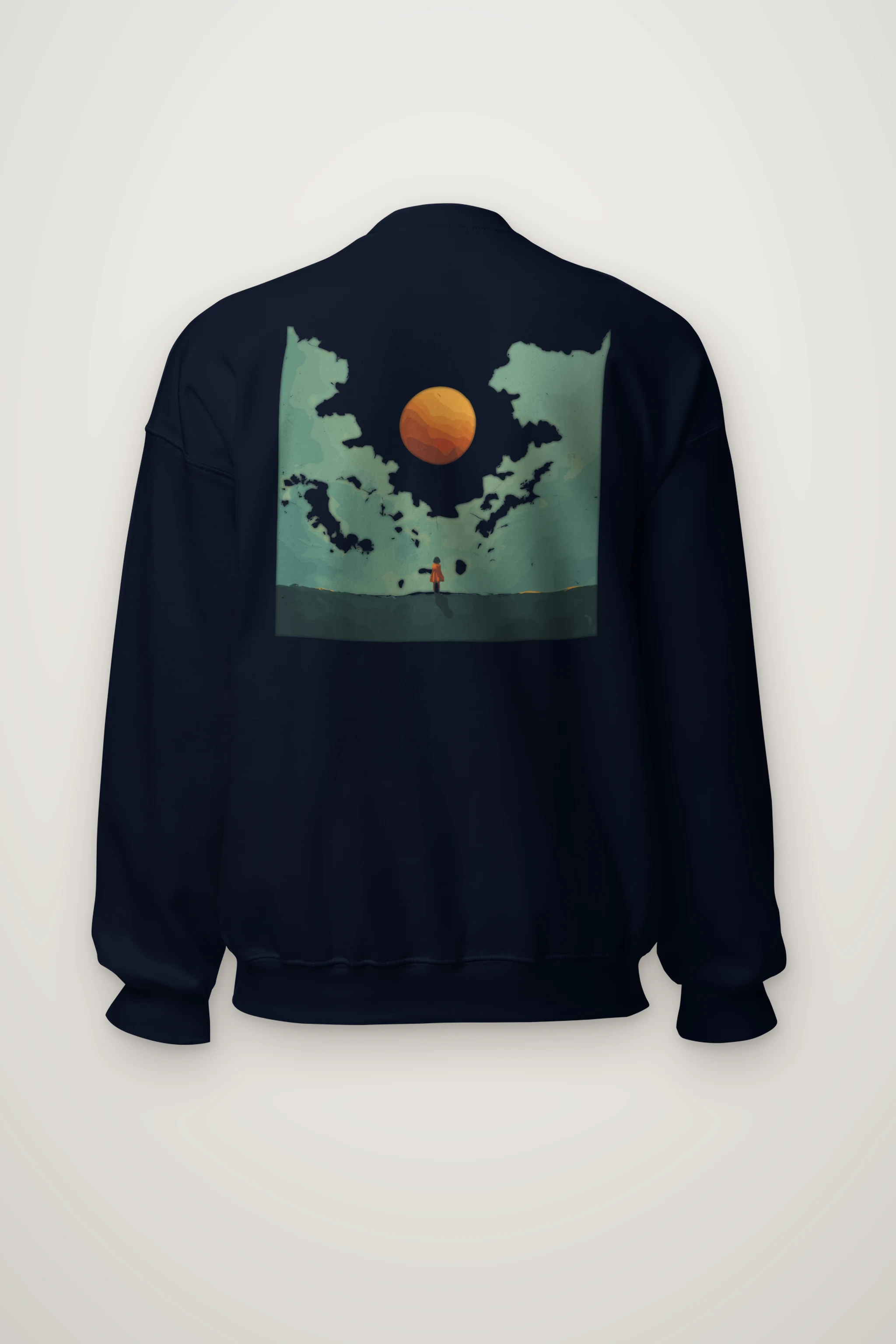 "Orange Balloon Drift" Heavy Blend Unisex Crewneck Sweatshirt
