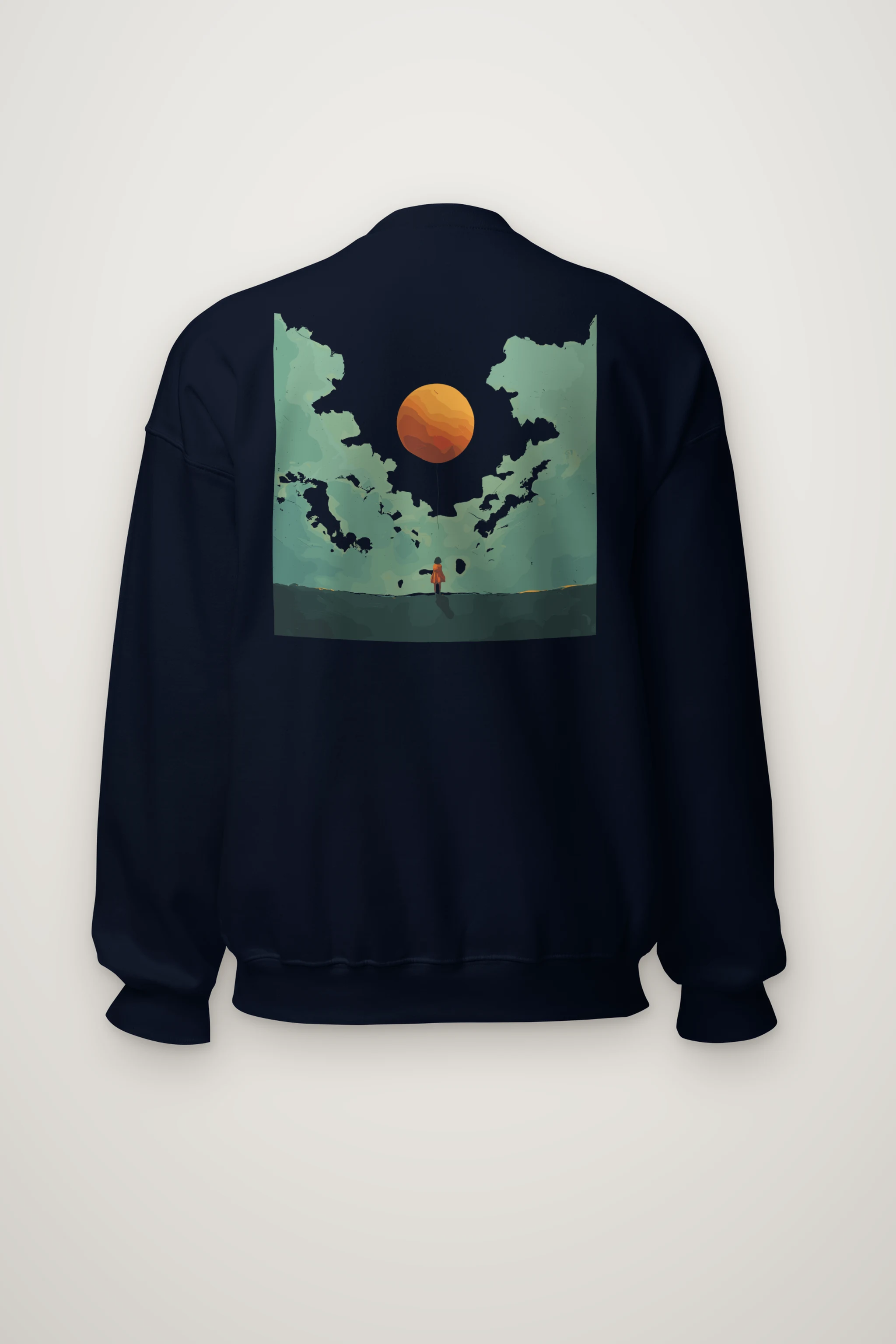 "Orange Balloon Drift" Heavy Blend Unisex Crewneck Sweatshirt