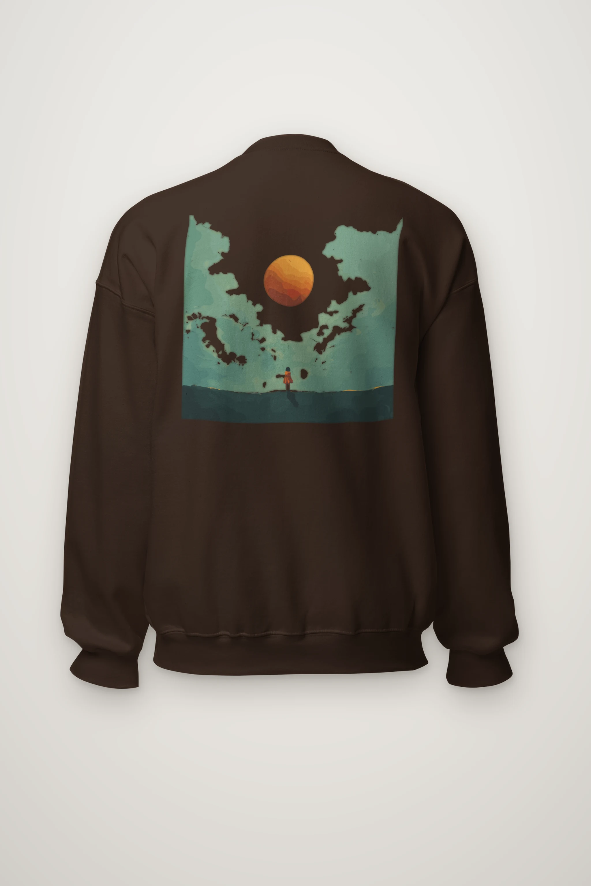 "Orange Balloon Drift" Heavy Blend Unisex Crewneck Sweatshirt