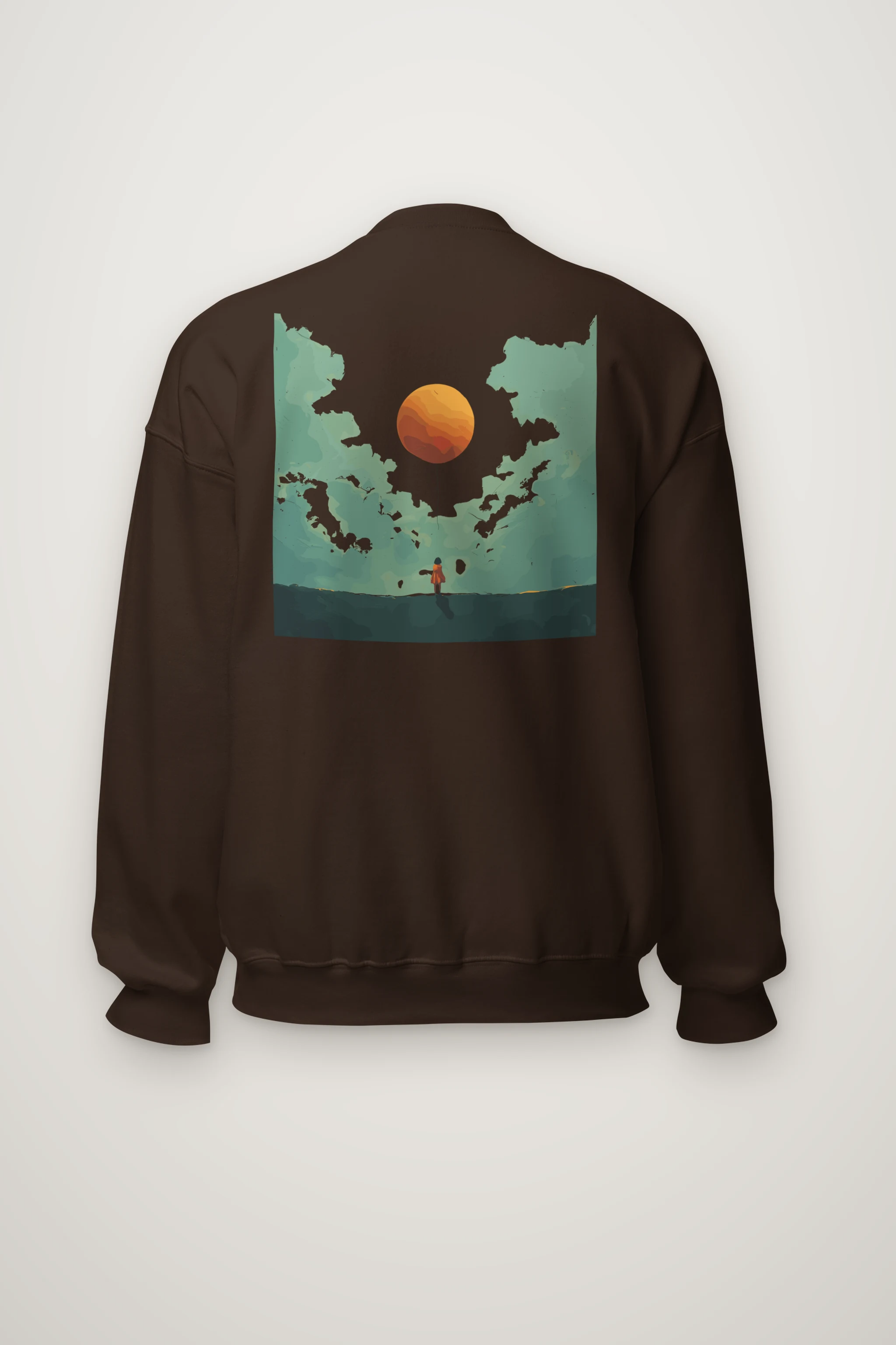 "Orange Balloon Drift" Heavy Blend Unisex Crewneck Sweatshirt