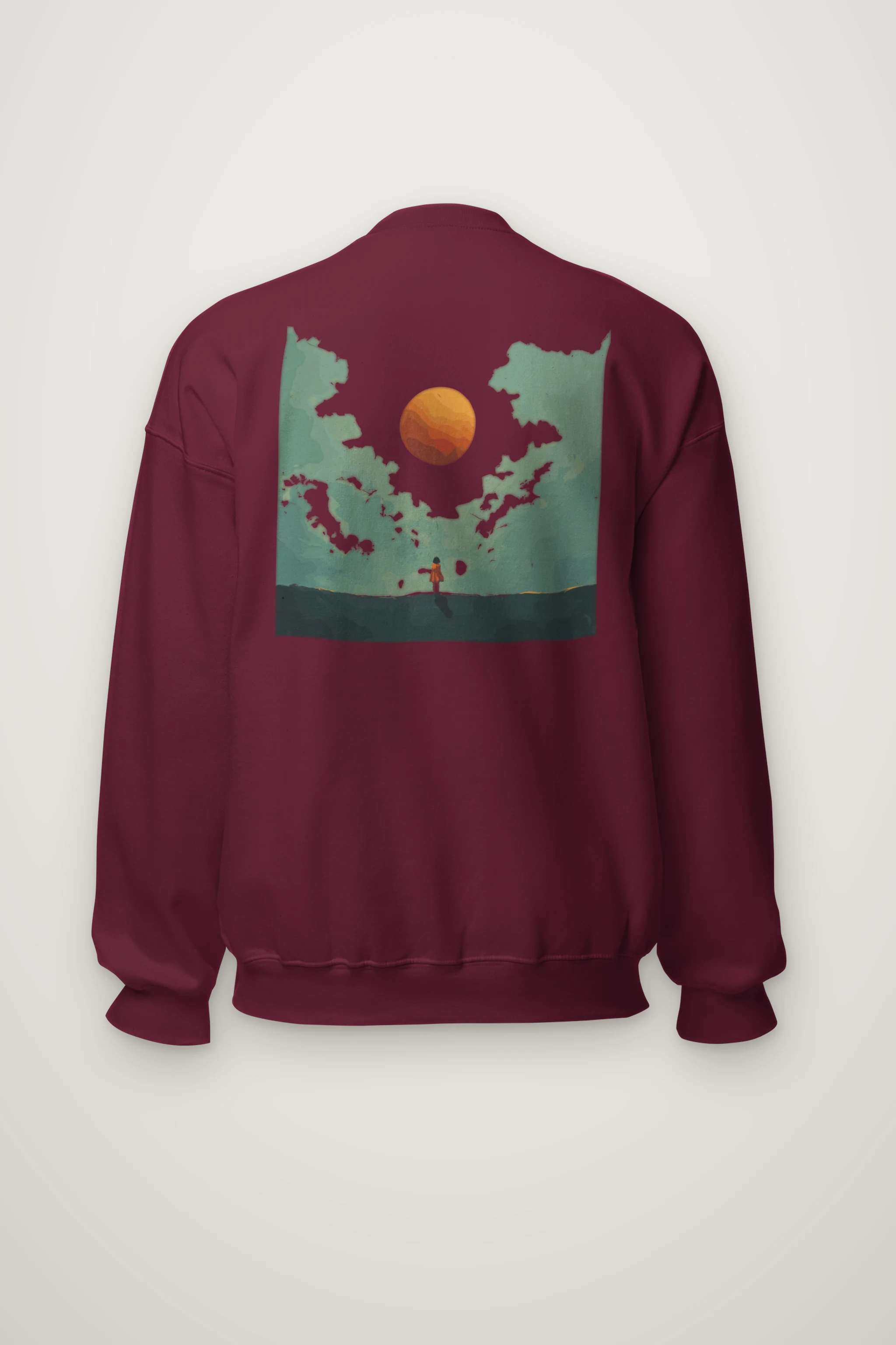 "Orange Balloon Drift" Heavy Blend Unisex Crewneck Sweatshirt