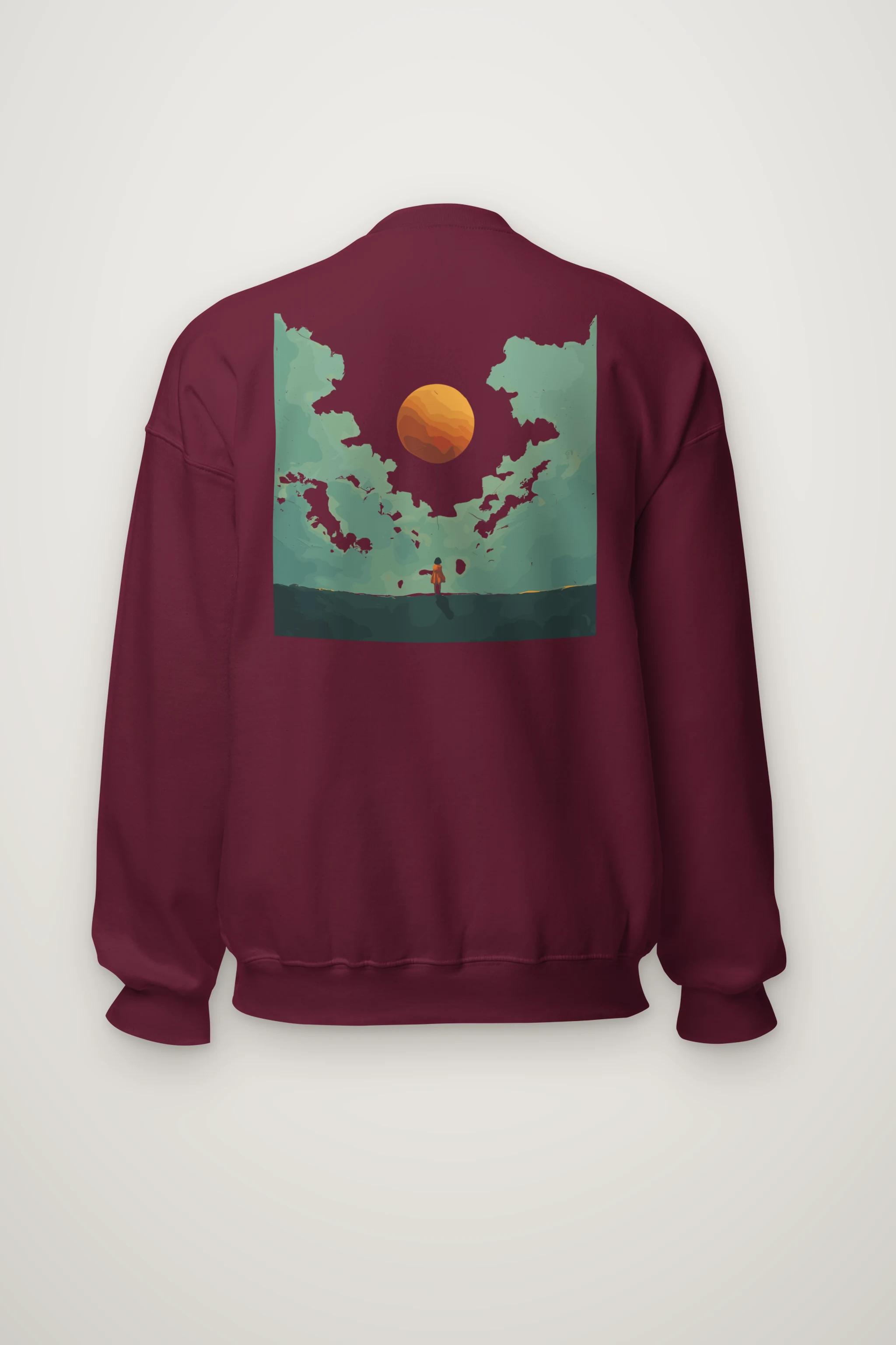 "Orange Balloon Drift" Heavy Blend Unisex Crewneck Sweatshirt