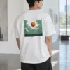 "Orange Balloon Drift" Heavyweight Unisex Crewneck T-shirt | Gildan 5000