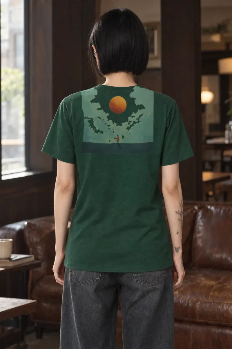 "Orange Balloon Drift" Heavyweight Unisex Crewneck T-shirt