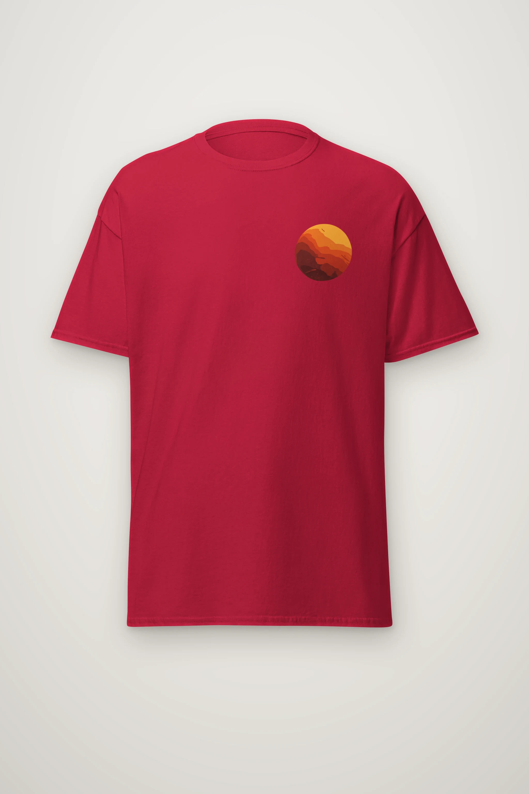 "Orange Balloon Drift" Heavyweight Unisex Crewneck T-shirt