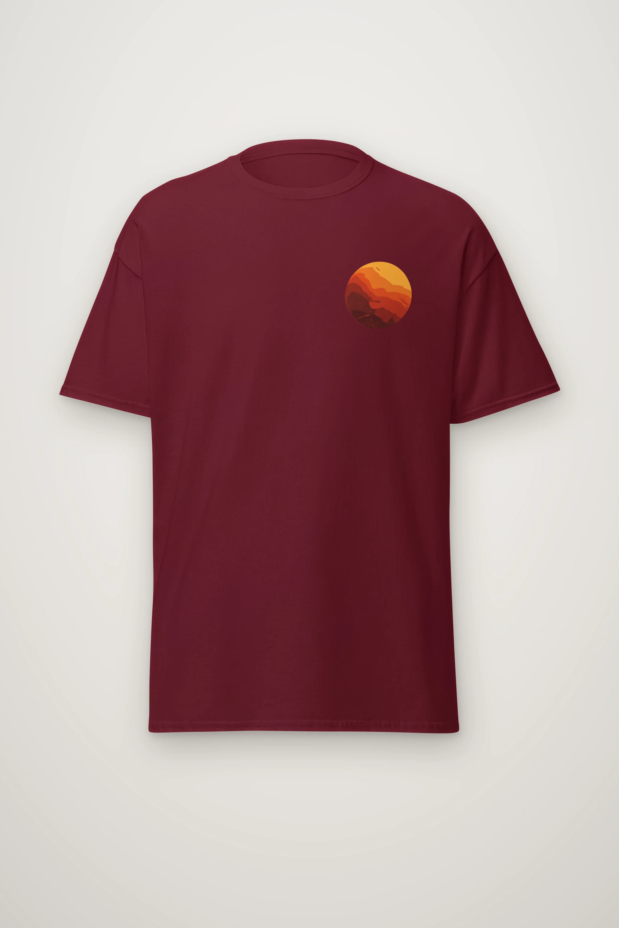 "Orange Balloon Drift" Heavyweight Unisex Crewneck T-shirt