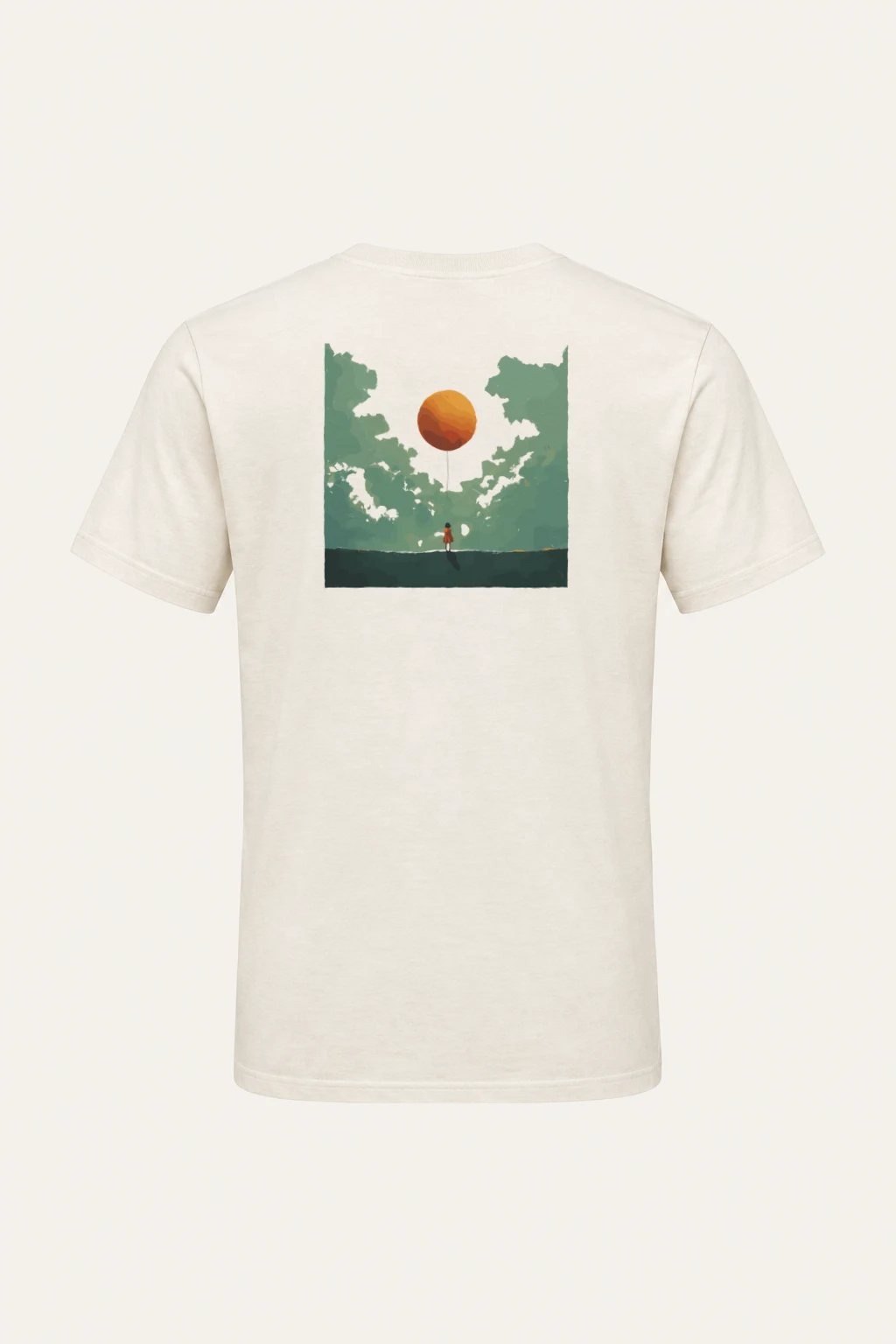 "Orange Balloon Drift" Heavyweight Unisex Crewneck T-shirt | Gildan 5000
