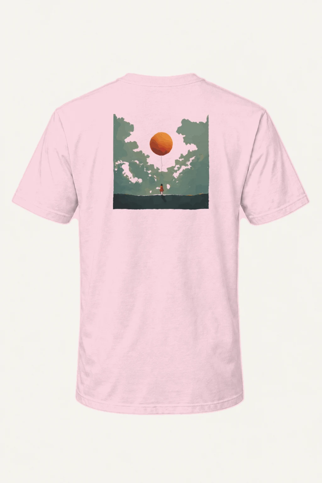 "Orange Balloon Drift" Heavyweight Unisex Crewneck T-shirt | Gildan 5000