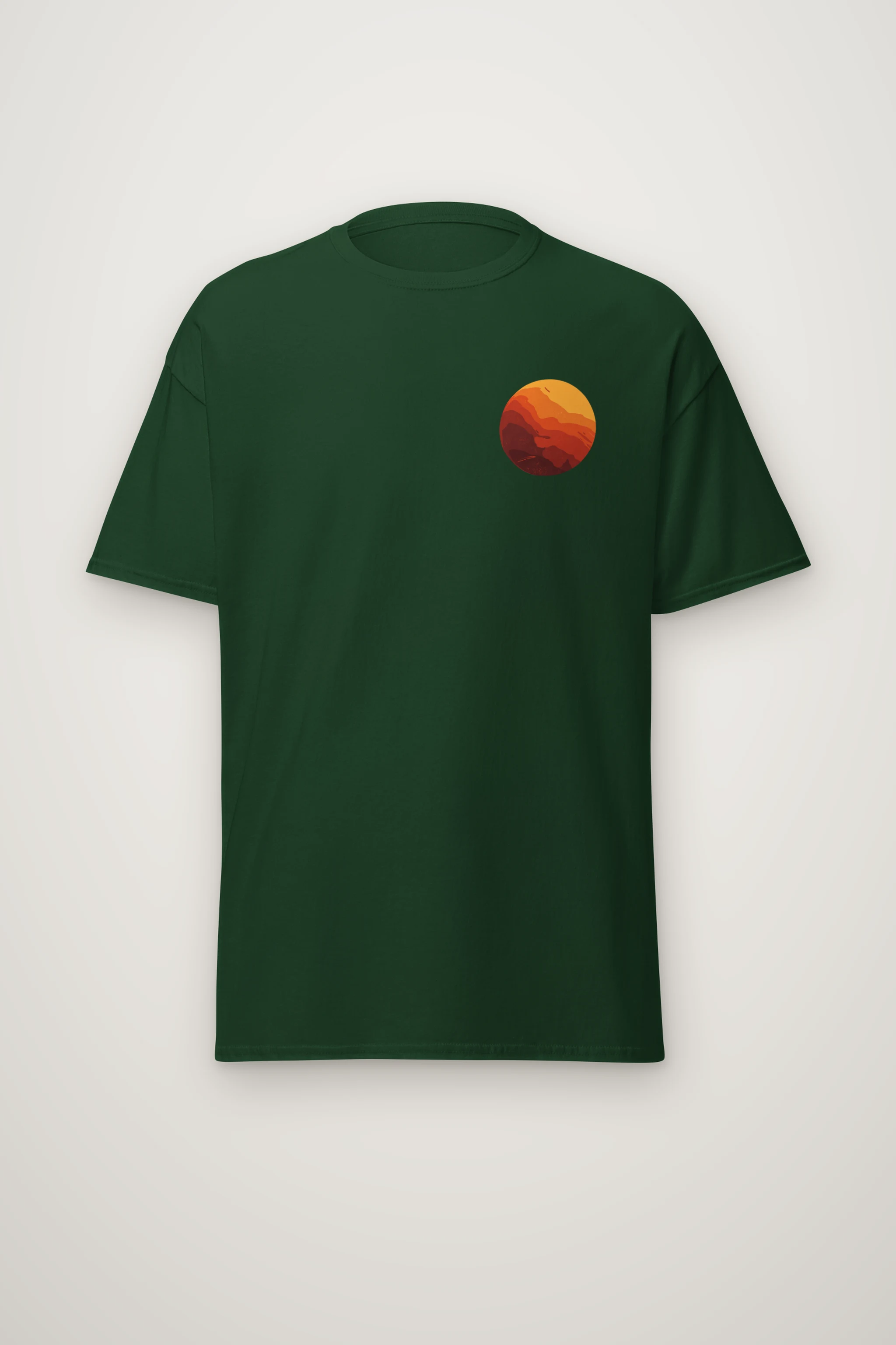 "Orange Balloon Drift" Heavyweight Unisex Crewneck T-shirt