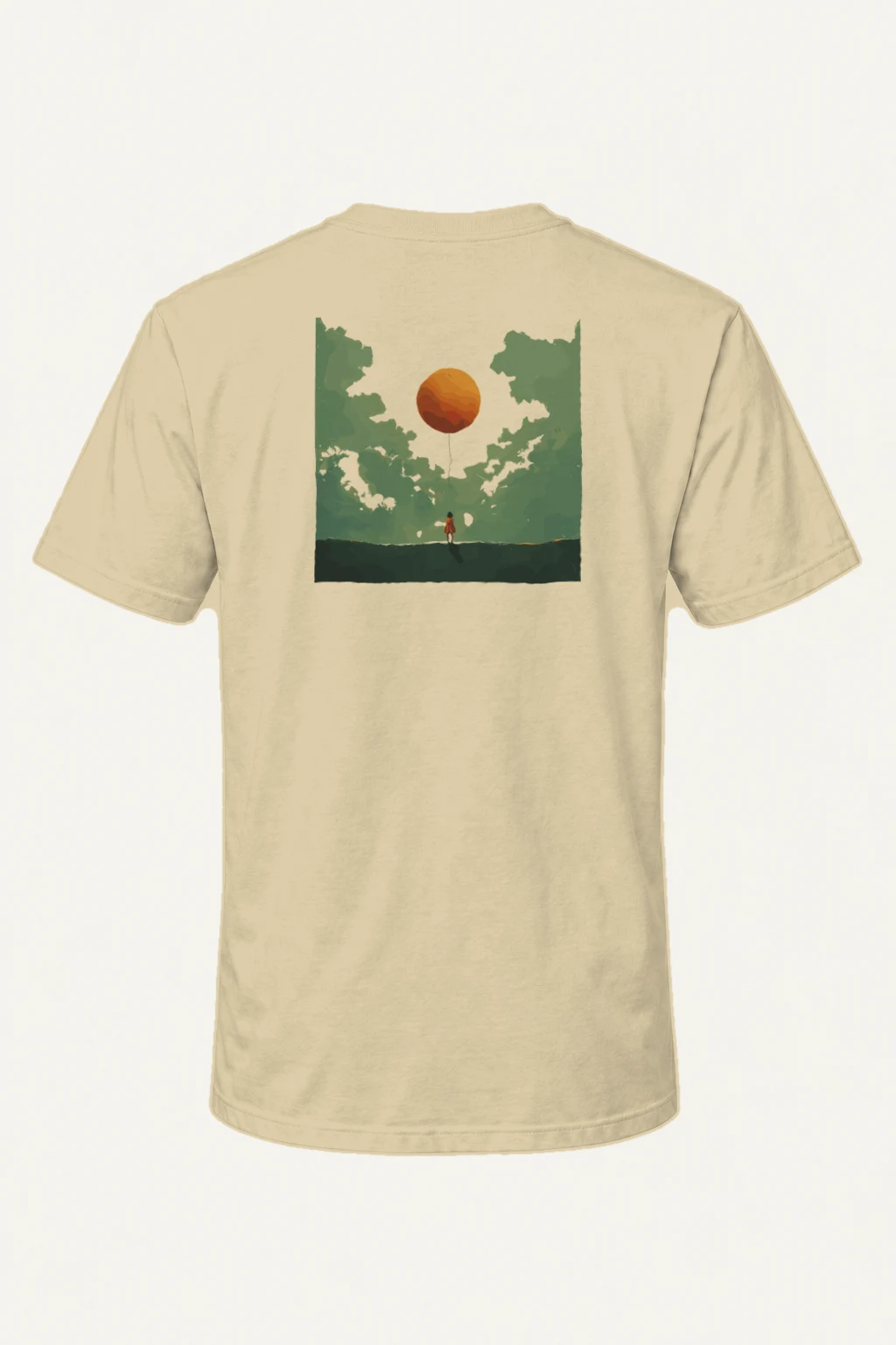 "Orange Balloon Drift" Heavyweight Unisex Crewneck T-shirt | Gildan 5000