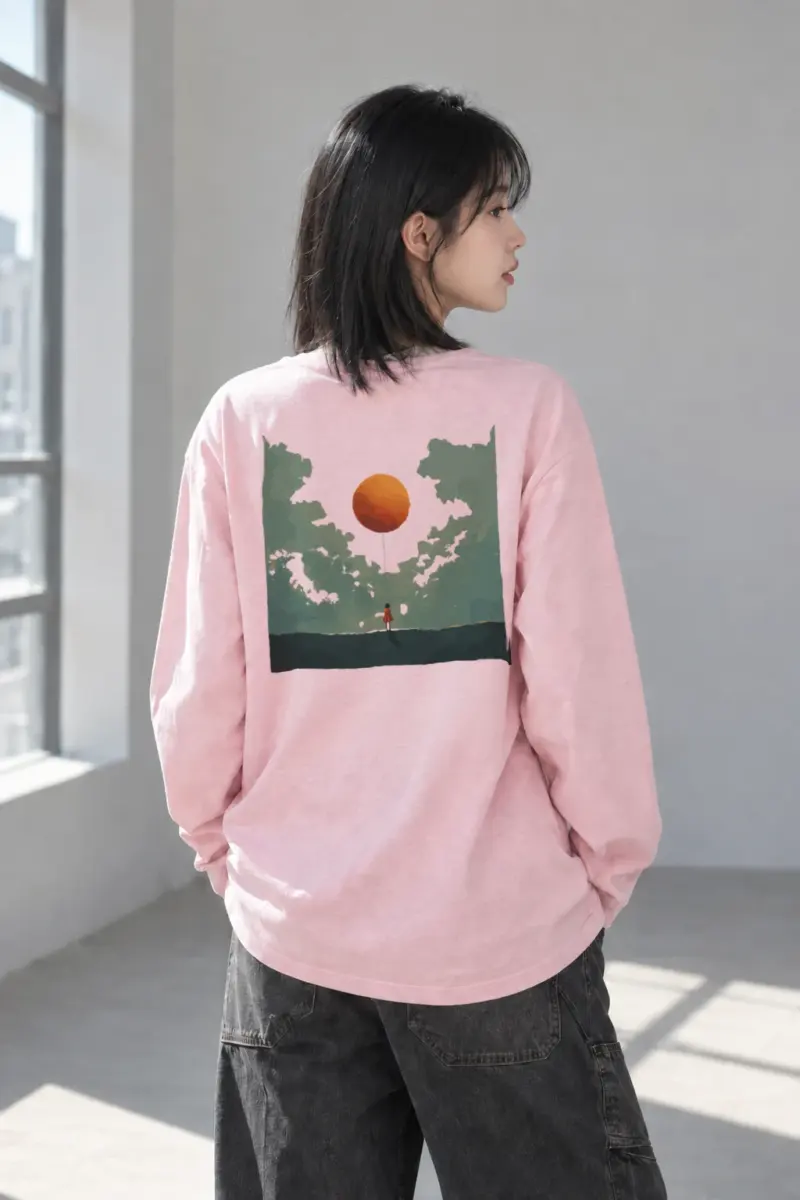 "Orange Balloon Drift" Unisex Longsleeve T-shirt | Gildan 2400