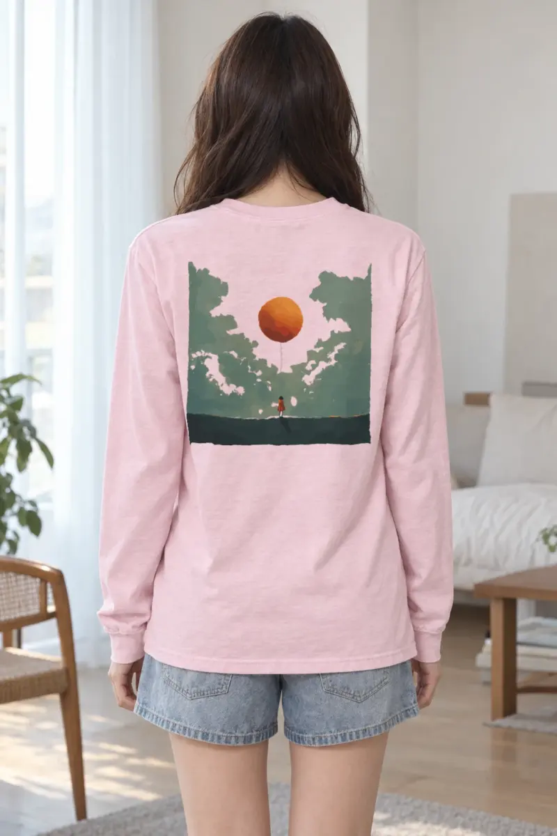 "Orange Balloon Drift" Unisex Longsleeve T-shirt | Gildan 2400