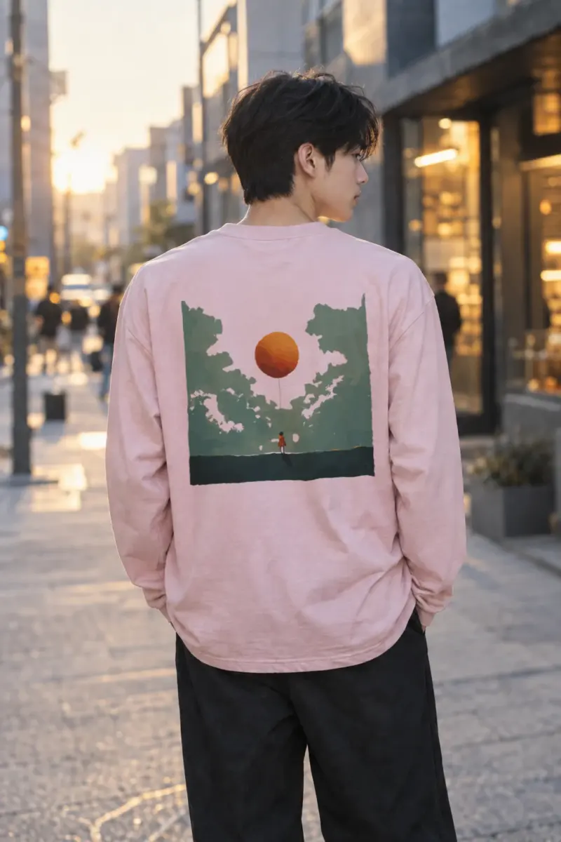 "Orange Balloon Drift" Unisex Longsleeve T-shirt | Gildan 2400