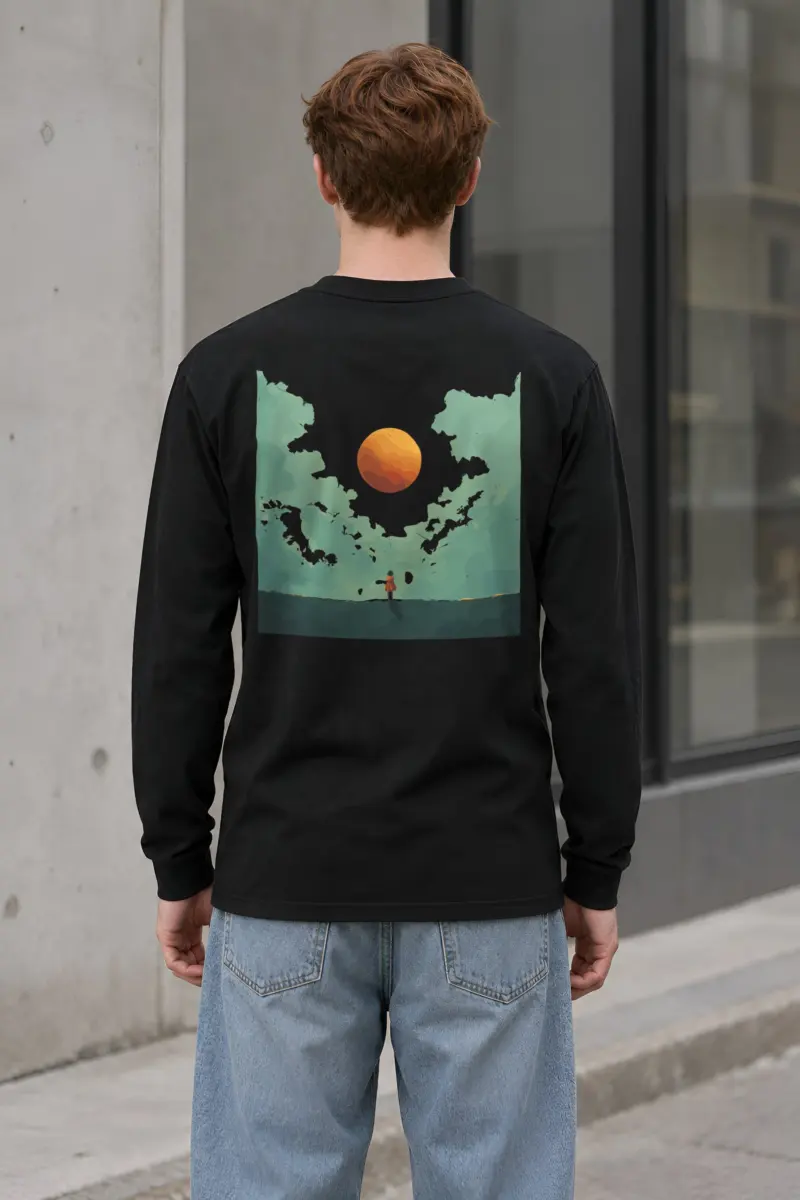 "Orange Balloon Drift" Unisex Longsleeve T-shirt