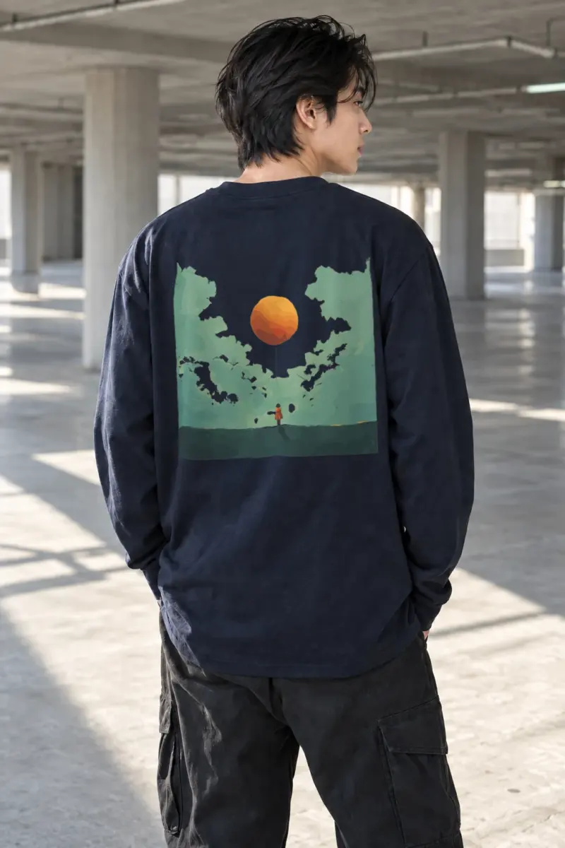 "Orange Balloon Drift" Unisex Longsleeve T-shirt | Gildan 2400