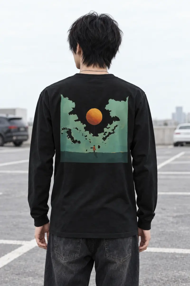 "Orange Balloon Drift" Unisex Longsleeve T-shirt