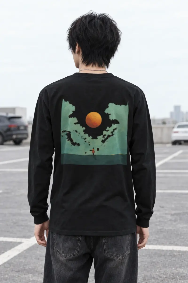 "Orange Balloon Drift" Unisex Longsleeve T-shirt