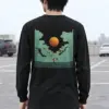 "Orange Balloon Drift" Unisex Longsleeve T-shirt