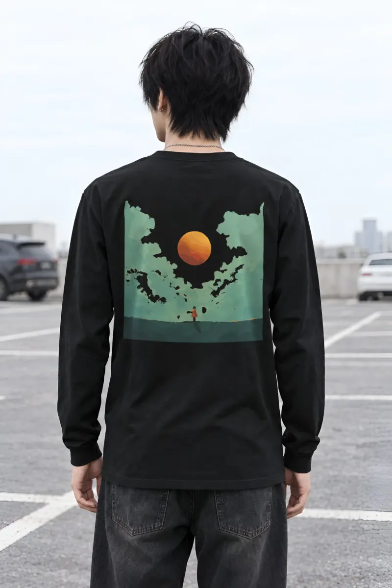 "Orange Balloon Drift" Unisex Longsleeve T-shirt