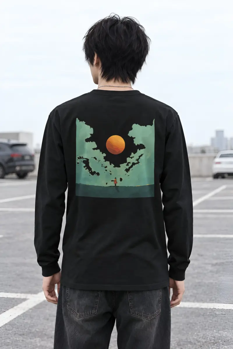 "Orange Balloon Drift" Unisex Longsleeve T-shirt