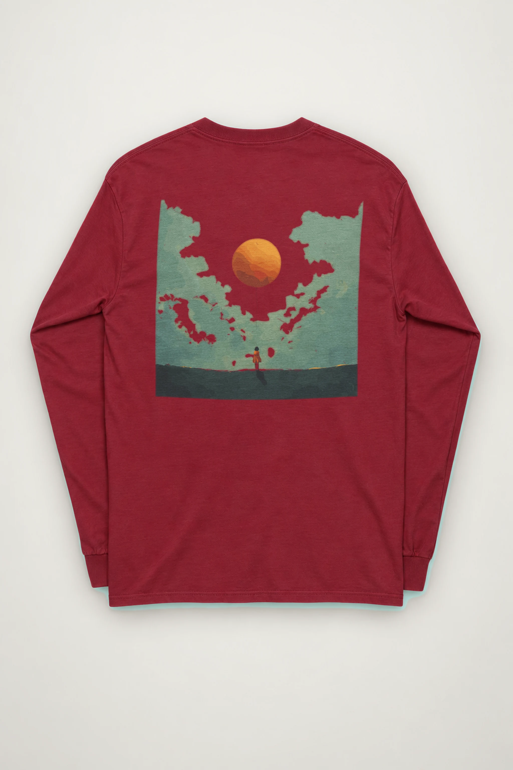 "Orange Balloon Drift" Unisex Longsleeve T-shirt