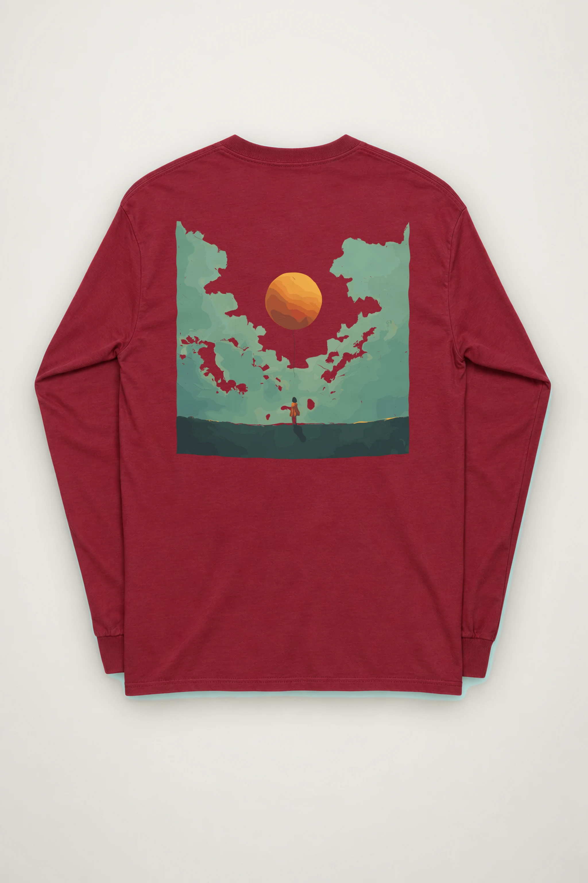 "Orange Balloon Drift" Unisex Longsleeve T-shirt